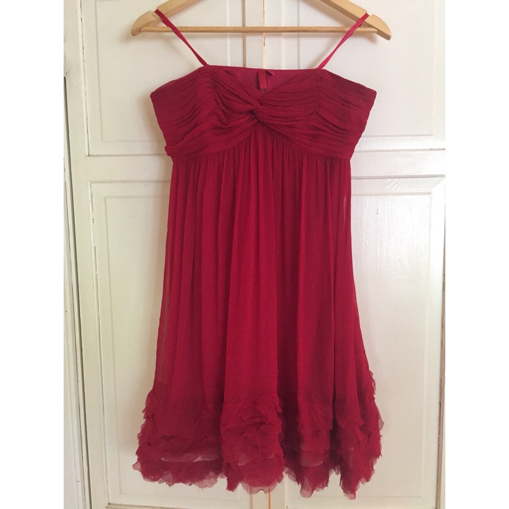 Saks Fifth Avenue textured red dress